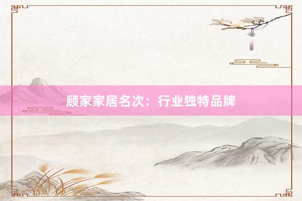 顾家家居名次：行业独特品牌